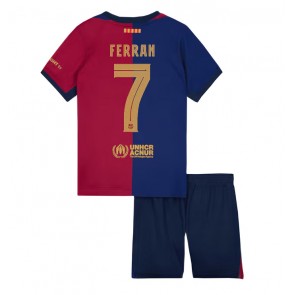 Billiga Barcelona Ferran Torres #7 Hemmatröja Barn 2024-25 Kortärmad (+ Korta byxor)